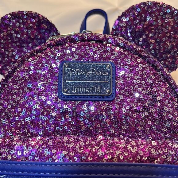 Loungefly Disneyland Paris 30th Anniversary Castle Sequin Backpack NWT